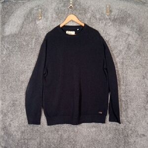 Barbour Men's Navy Crewneck Sweater Wool Long Sleeve Layer Size Xl